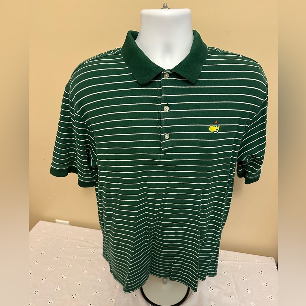 Masters Collection Polo 100% Pima Cotton Medium  Green./White Stripe